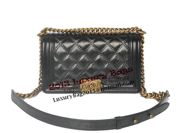 Boy Chanel Flap Shoulder Bag Bright Leather A67086 Black