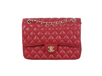 Chanel 2.55 Series Classic Flap Bag 1112 Red Cannage Pattern Original Leather Gold