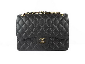 Chanel Classic Flap Bag 1113 Black Original Caviar Leather Gold