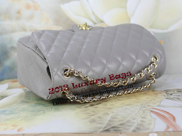 Chanel Classic Flap Bag 1113 Gray Original Cannage Pattern Leather Gold