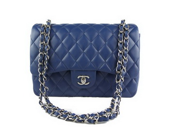 Chanel Classic Flap Bag 1113 RoyalBlue Original Sheepskin Leather Silver