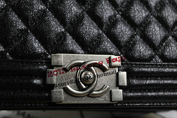 Chanel Boy Flap Shoulder Bag in Original Glazed Crackled Leather A67025 Black