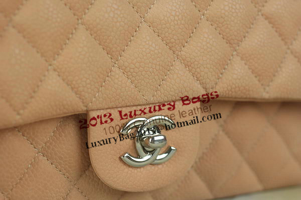 Chanel 2.55 Series Classic Flap Bag A01112 Beige Original Nubuck Cannage Pattern Leather Silver