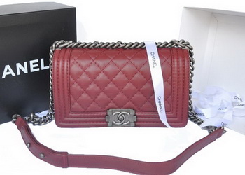 Chanel Boy Flap Shoulder Bag Original Calfskin Leather A67086 Burgundy