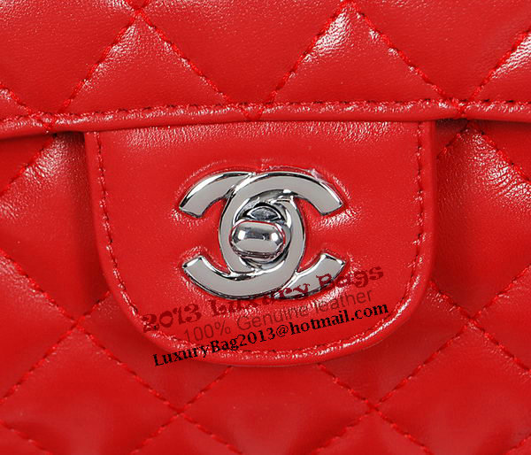 Chanel 1115 Classic mini Flap Bag in Red Sheepskin Leather