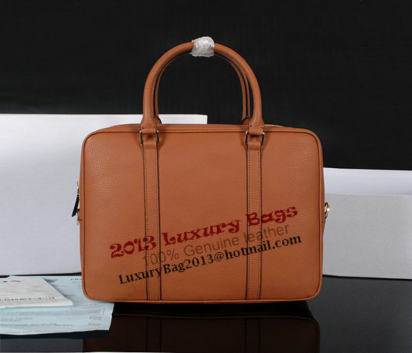 Prada Grainy Calf Leather Briefcase 80661 Wheat