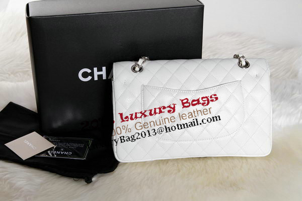 Chanel A1112 2.55 Series Flap Bag Original Caviar Leather White