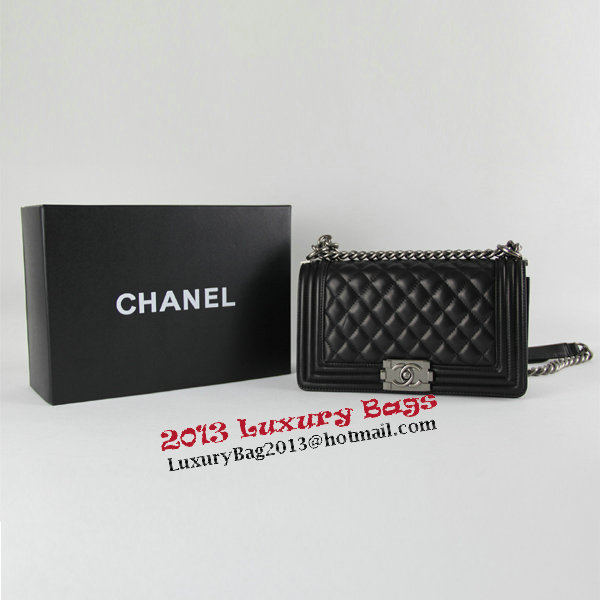 Chanel Boy 2014 Flap Shoulder Bag in Original Sheepskin A67086 Black