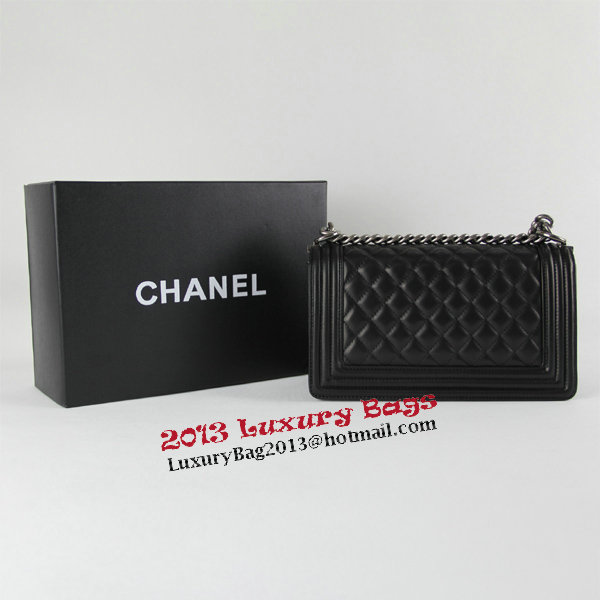 Chanel Boy 2014 Flap Shoulder Bag in Original Sheepskin A67086 Black