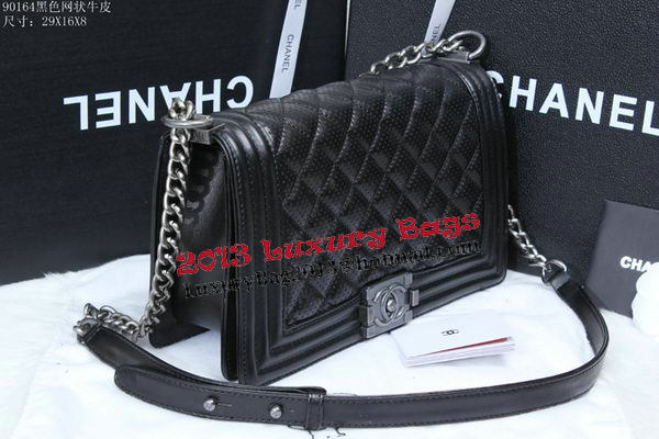 Chanel Boy Flap Shoulder Bag in Calfskin Leather A90164 Black