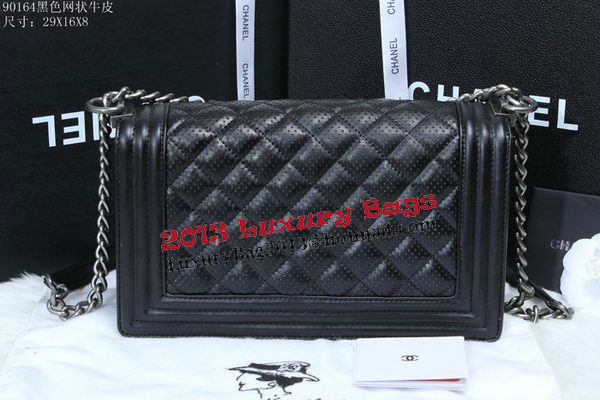 Chanel Boy Flap Shoulder Bag in Calfskin Leather A90164 Black