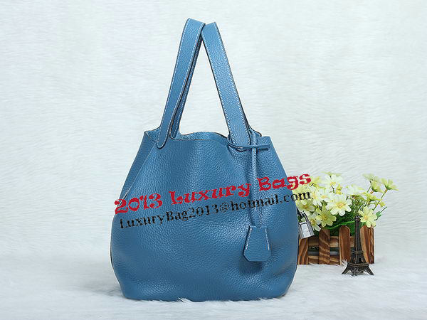 Hermes Picotin Lock MM Bag in Original Leather Blue