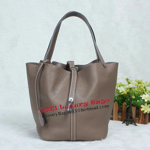 Hermes Picotin Lock MM Bag in Original Leather Dark Grey