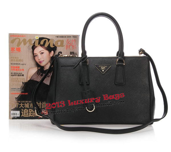 Prada Saffiano Leather Tote Bag BN1801 Black