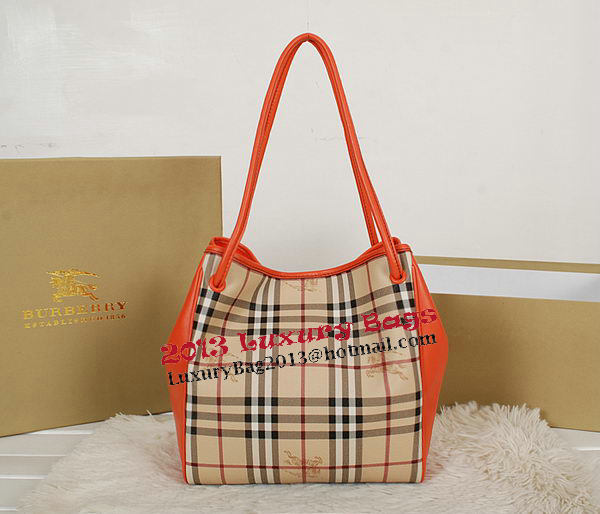 BurBerry Small Haymarket Check Tote Bag B5911 Orange