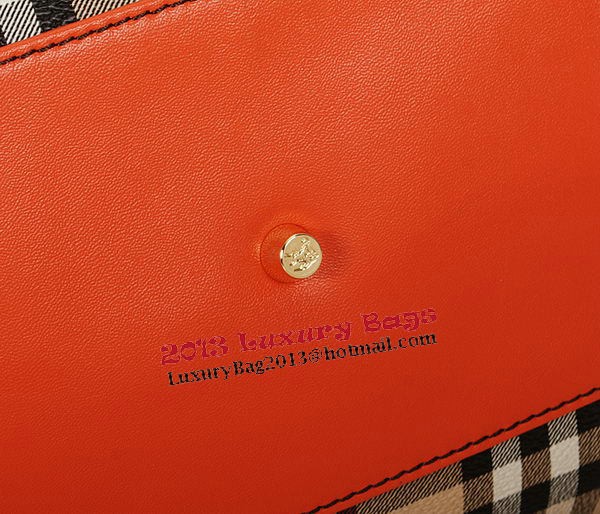 BurBerry Small Haymarket Check Tote Bag B5911 Orange