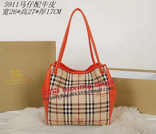 BurBerry Small Haymarket Check Tote Bag B5911 Orange