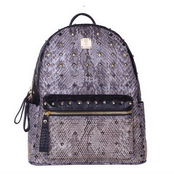 MCM Armour Medium Backpack Snake Leather MC2095 Grey