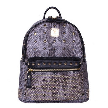 MCM Armour Small Backpack Snake Leather MC2095S Grey