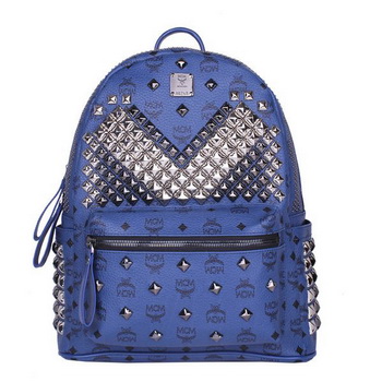 MCM Medium Stark Front Studs Backpack MC4237 Royal