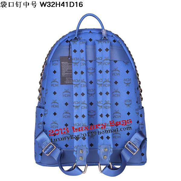 MCM Medium Top Studs Backpack MC4232 Blue