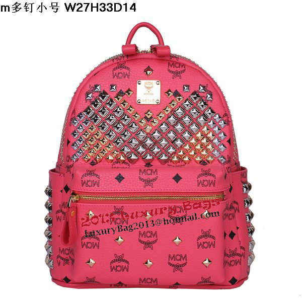 MCM Small Stark Front Studs Backpack MC4237S Red