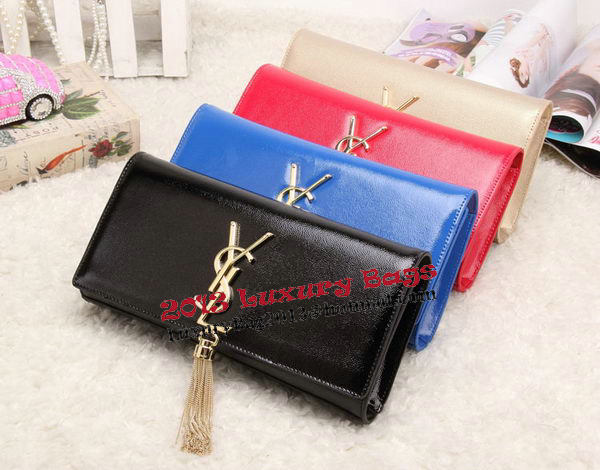 YSL Classic Monogramme Tassel Patent Leather Clutch Bag Y8908 Gold