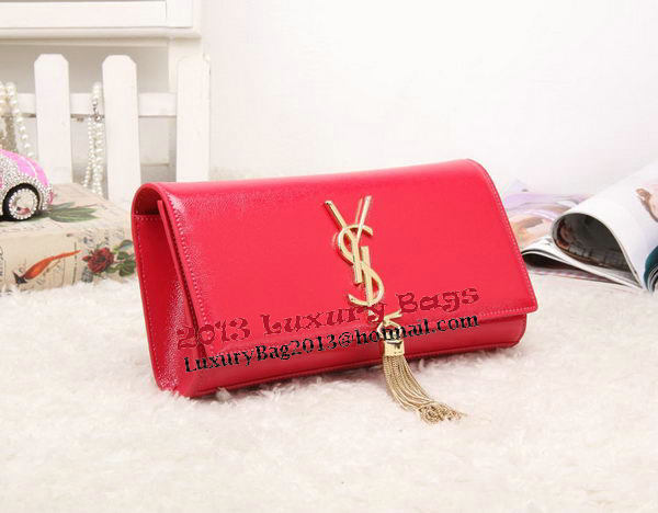 YSL Classic Monogramme Tassel Patent Leather Clutch Bag Y8908 Red