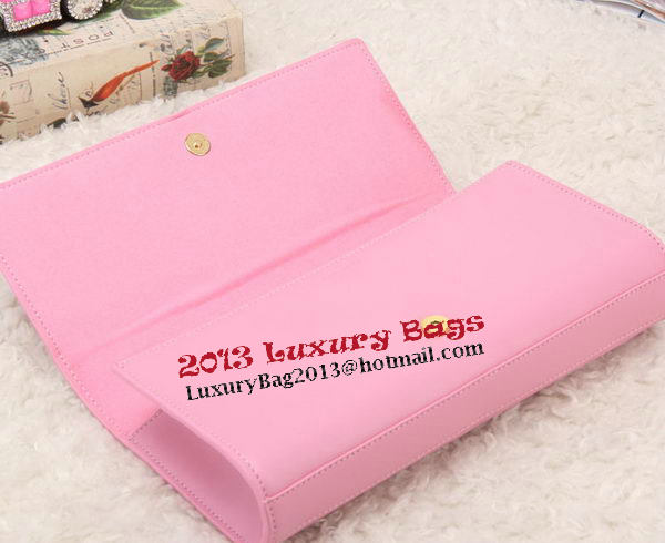 YSL Classic Monogramme Tassel Smooth Leather Clutch Bag Y8908 Pink