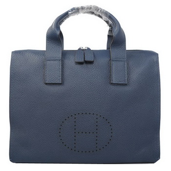 Hermes Briefcase Original Grainy Leather H8813 Royal