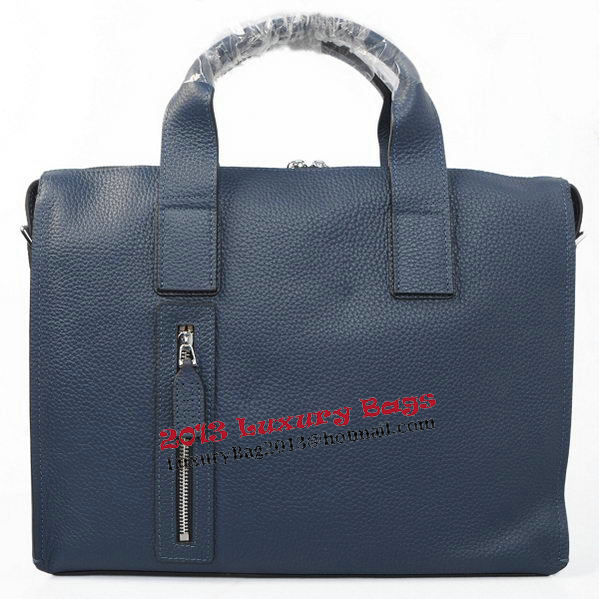 Hermes Briefcase Original Grainy Leather H8813 Royal