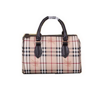 Burberry Medium Haymarket Check Bowling Bag 7903 Brown