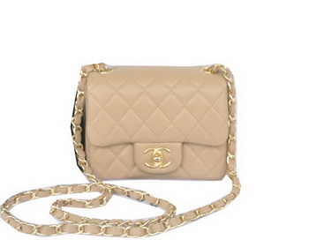 Chanel mini Classic Flap Bag Apricot Original Sheekskin CHA1115 Gold