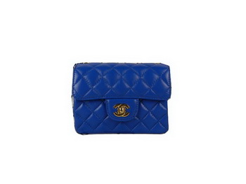 Chanel mini Classic Flap Bag Blue Sheekskin CHA1115 Gold