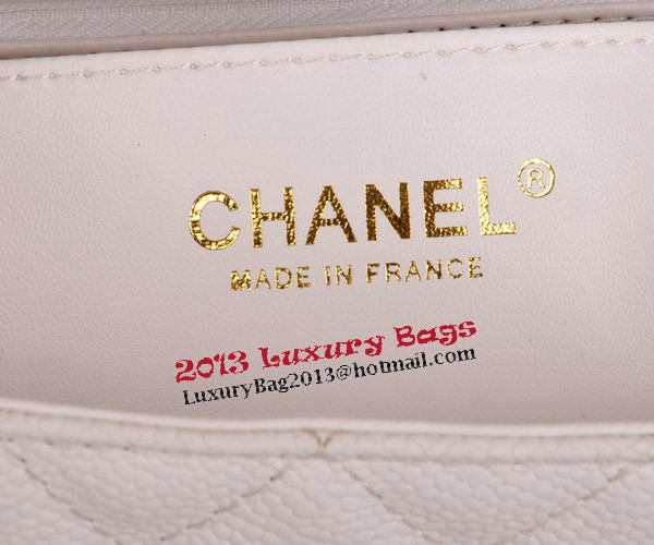 Chanel mini Classic Flap Bag White Cannage Pattern 1117 Gold