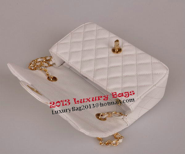 Chanel mini Classic Flap Bag White Cannage Pattern 1117 Gold