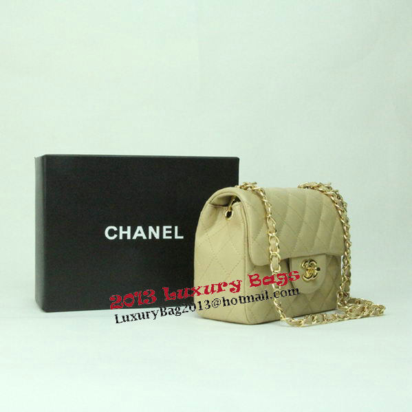 Chanel mini Classic Flap Bag Apricot Leather 1115 Gold Chain