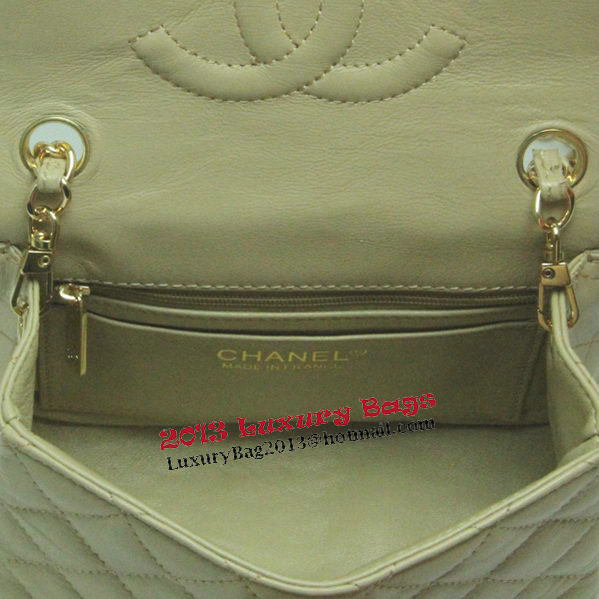 Chanel mini Classic Flap Bag Apricot Leather 1115 Gold Chain