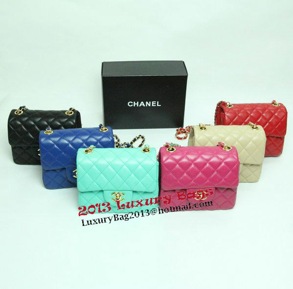 Chanel mini Classic Flap Bag Royal Leather 1115 Gold Chain