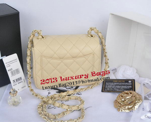 Chanel mini Classic Flap Bag Apricot Cannage Pattern 1115 Gold