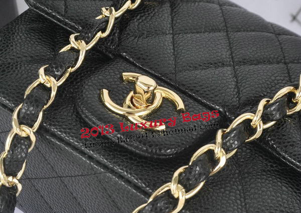 Chanel mini Classic Flap Bag Black Cannage Pattern 1115 Gold