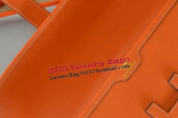 Hermes Jige Clutch Bag Calfskin Leather Orange