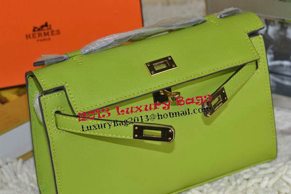 Hermes MINI Kelly 22cm Tote Bag Calfskin Leather Green