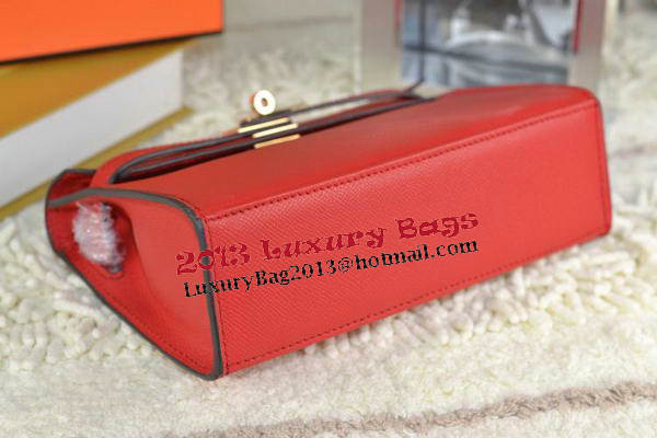 Hermes MINI Kelly 22cm Tote Bag Calfskin Leather Red