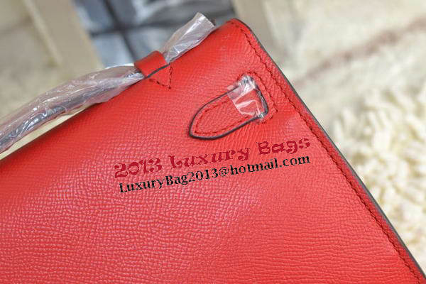 Hermes MINI Kelly 22cm Tote Bag Calfskin Leather Red