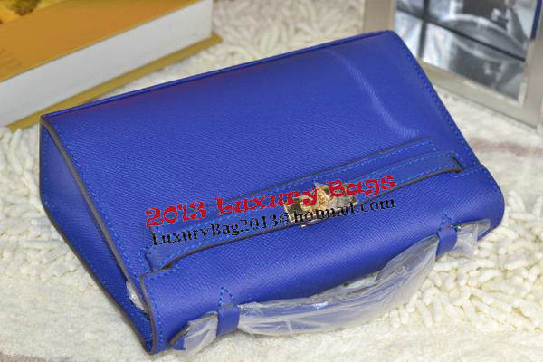 Hermes MINI Kelly 22cm Tote Bag Calfskin Leather Royal