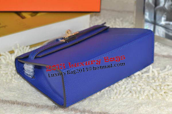 Hermes MINI Kelly 22cm Tote Bag Calfskin Leather Royal