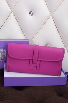 Hermes Jige Clutch Bag Calfskin Leather H258 Purple