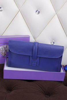 Hermes Jige Clutch Bag Calfskin Leather H258 Royal