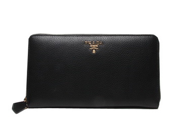 Prada Grainy Leather Wallets 1M1188 Black